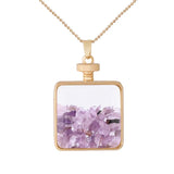 Crystal Photo Frame Pendant Necklace Square Perfume Bottle Pendant Jewelry