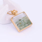Crystal Photo Frame Pendant Necklace Square Perfume Bottle Pendant Jewelry