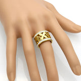 Crystal Rhinestone Stainless Steel Wedding Flower Ring