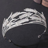 Crystal Wheat Ear Bridal Crown Headband Wedding Rhinestone Headdress