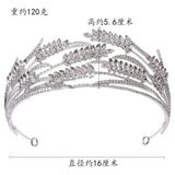 Crystal Wheat Ear Bridal Crown Headband Wedding Rhinestone Headdress
