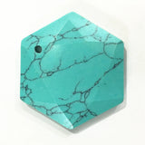 Faceted Hexagonal Sand Agate Pendant for Necklaces