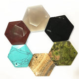 Faceted Hexagonal Sand Agate Pendant for Necklaces
