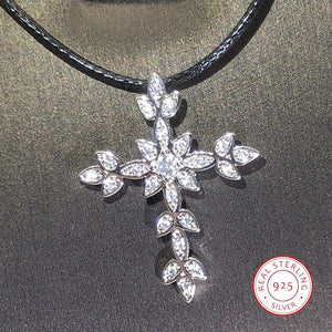 CZ Cross Pendant Necklace Wedding Dainty Chain Strong High Classic