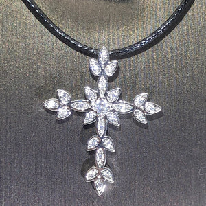 CZ Cross Pendant Necklace Wedding Dainty Chain Strong High Classic