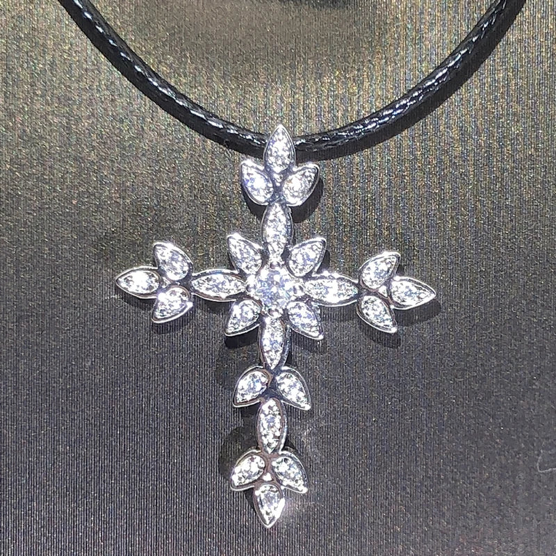 CZ Cross Pendant Necklace Wedding Dainty Chain Strong High Classic