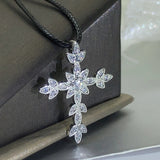 CZ Cross Pendant Necklace Wedding Dainty Chain Strong High Classic