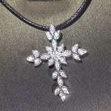 CZ Cross Pendant Necklace Wedding Dainty Chain Strong High Classic