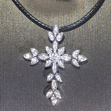 CZ Cross Pendant Necklace Wedding Dainty Chain Strong High Classic