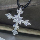 CZ Cross Pendant Necklace Wedding Dainty Chain Strong High Classic