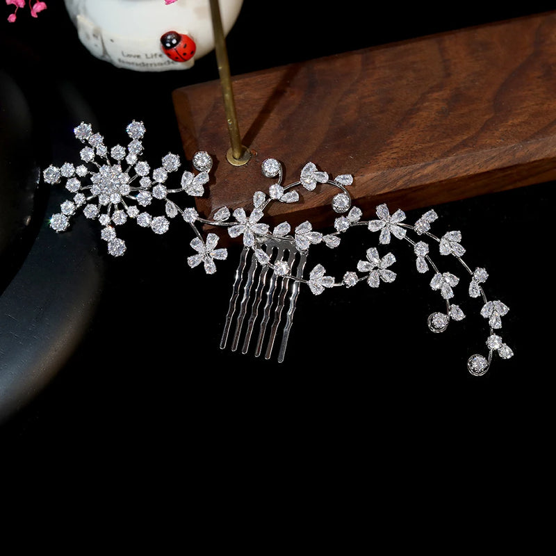 CZ Hair Comb Bridal Headdress Wedding Accessories
