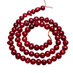 Red Potato Freshwater Pearl Beads 15'' Strand DIY Jewelry Making