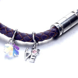 Cupid Star Crystal Pendant Leather Bracelet