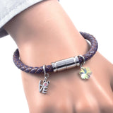 Cupid Star Crystal Pendant Leather Bracelet