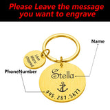 Custom Collar ID Tag Keychain Personalized Pet Name Number Key Ring