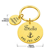 Custom Collar ID Tag Keychain Personalized Pet Name Number Key Ring