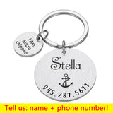Custom Collar ID Tag Keychain Personalized Pet Name Number Key Ring