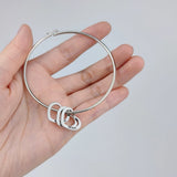 Personalized Stainless Steel Bangle - Engraving Name Heart Bracelet