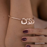Personalized Stainless Steel Bangle - Engraving Name Heart Bracelet