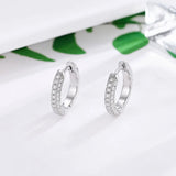 925 Silver Circle Diamond Moissanite Hoop Earrings for Women