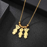 Name Boy Girl Pendant Necklace Personalized Kids Figure Necklaces