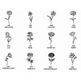 Birth Month Flower Name Necklace - Minimalist Jewelry for Women