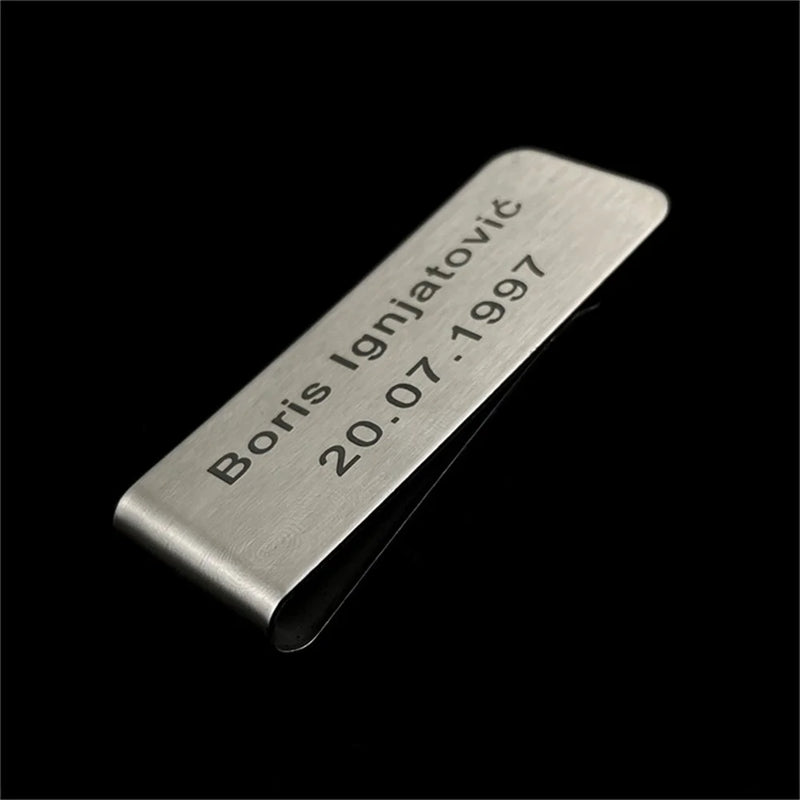 Slim Stainless Steel Money Clip Holder Wallet Anti-theft Card Holder