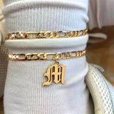 Custom Initial Anklet Stainless Steel A-Z Letter Boho Chain for Women