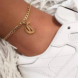 Custom Initial Anklet Stainless Steel A-Z Letter Boho Chain for Women