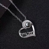 Mom Heart Necklace Zircon Choker Pendant