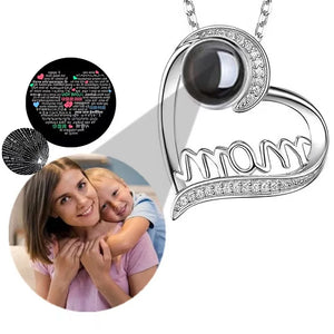 Mom Heart Necklace Zircon Choker Pendant