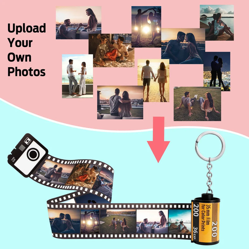 Custom Memory Film Roll Keychain DIY Album Keyring