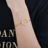 Adjustable Stainless Steel Name Bracelet Heart Round Bracelet For Women Girls