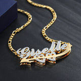 Double Plated Cupid Love Name Necklace For Women Stainless Steel