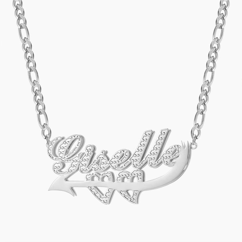 Double Plated Cupid Love Name Necklace For Women Stainless Steel