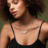 Double Plated Cupid Love Name Necklace For Women Stainless Steel