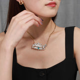 Personalized Double Plated Heart Name Necklace for Women