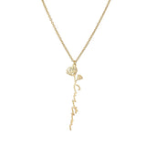 Alphabet Name Flower Necklace for Women Stainless Steel Jewelry