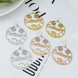 Personalized Name Earrings Snowman Elk 18K Plated Stainless Steel Jewelry