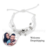 Personalized Projection Bracelet Circle Pendant Custom Photo Gift for Family