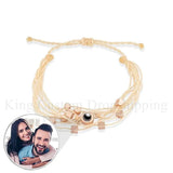 Personalized Projection Bracelet Circle Pendant Custom Photo Gift for Family