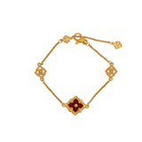 Shell Flower Bracelet Plated Lozenge Charms Clover Bangle