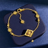 Shell Flower Bracelet Plated Lozenge Charms Clover Bangle