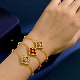 Shell Flower Bracelet Plated Lozenge Charms Clover Bangle