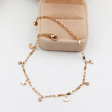 Rose Titanium Steel Moon Anklet Chain Jewelry 20cm+5cm