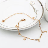 Rose Titanium Steel Moon Anklet Chain Jewelry 20cm+5cm