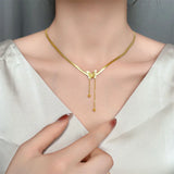 Butterfly Charm Chain Choker Necklace Stainless Steel Women's Jewelry