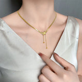 Butterfly Charm Chain Choker Necklace Stainless Steel Women's Jewelry