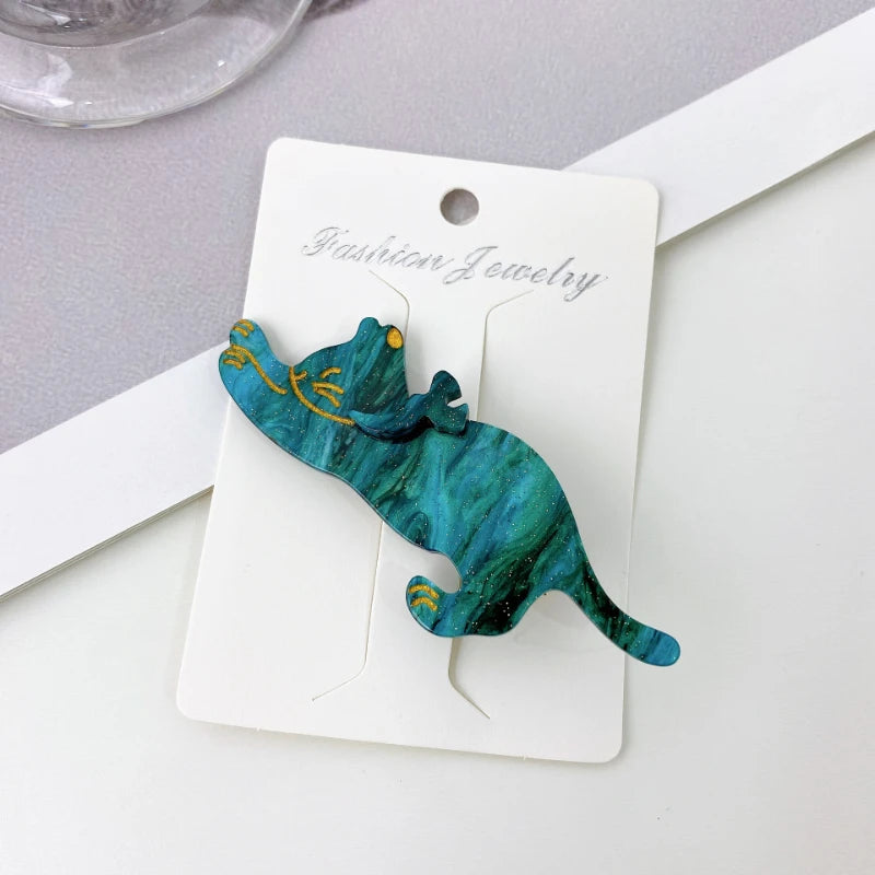 Cartoon Cat Hairpin Acetate Fiber Hair Clips for Women Girls