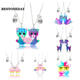 Cartoon Pendant Chain Magnet Necklace 2Pcs